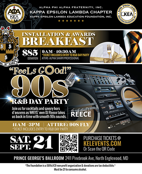 Officers Installation & Awards Breakfast and "Feels Good!" 90s R&B Day Party